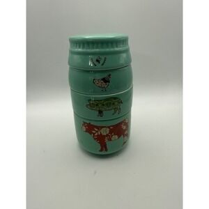 Live Simply Amylee Weeks Stackable Ceramic Measuring Cups Farmhouse Teal 4 Piece